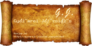 Gyömrei Józsiás névjegykártya